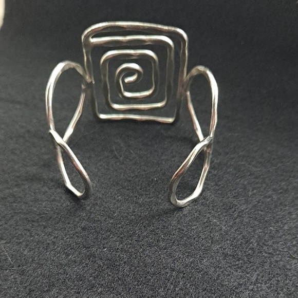 Silver Spiral Cuff Bracelet - Picture 2 of 3
